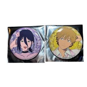 Chainsaw Man sunshine city prince hotel collab glitter badge (2 pack bundle)